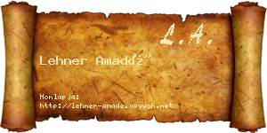 Lehner Amadé névjegykártya